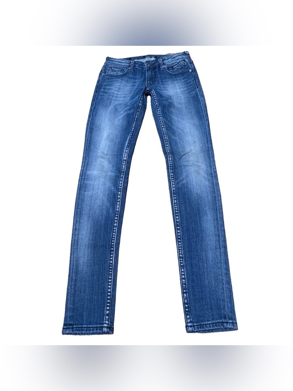 VIGOSS Chelsea Low Rise Skinny Stretch Medium Wash Blue Denim Women’s Size 25
